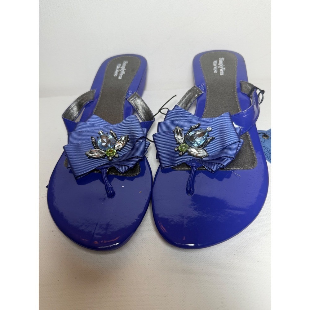 Y2K Vintage Like Simply Vera Blue Platform Jeweled Sandals Size L (9-10) Trendy